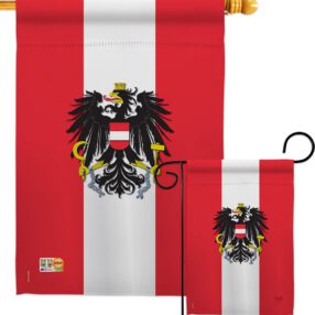 Austria - Nationality Flags of the World Vertical Impressions Decorative Flags HG108119 Made In USA