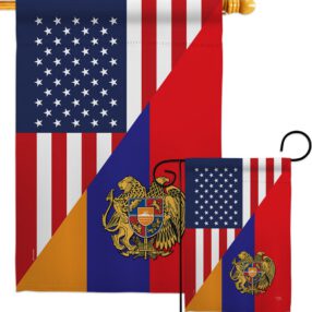 Armenia US Friendship - Nationality Flags of the World Vertical Impressions Decorative Flags HG108482 Made In USA