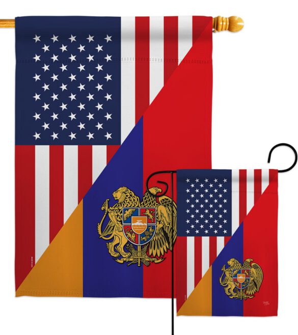 Armenia US Friendship - Nationality Flags of the World Vertical Impressions Decorative Flags HG108482 Made In USA
