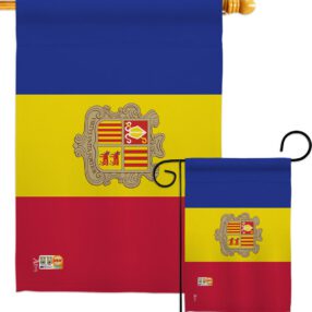 Andorra - Nationality Flags of the World Vertical Impressions Decorative Flags HG140006 Made In USA
