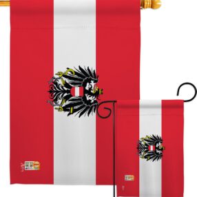 Austria w/Eagle - Nationality Flags of the World Vertical Impressions Decorative Flags HG140016 Made In USA