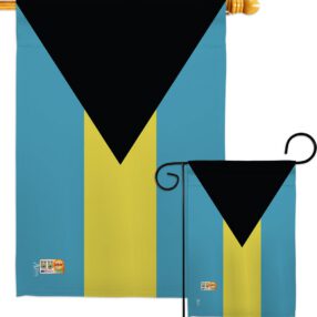 Bahamas - Nationality Flags of the World Vertical Impressions Decorative Flags HG140020 Made In USA