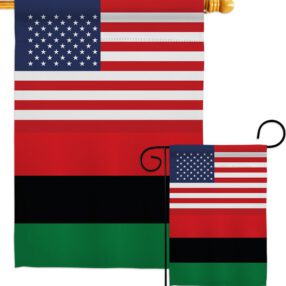 African American US Friendship - Nationality Flags of the World Vertical Impressions Decorative Flags HG140270 Made In USA
