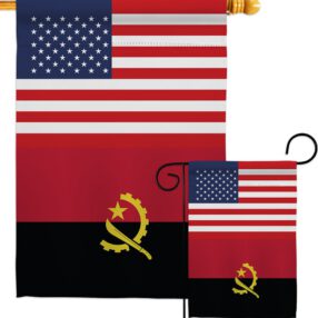 Angola US Friendship - Nationality Flags of the World Vertical Impressions Decorative Flags HG140276 Made In USA