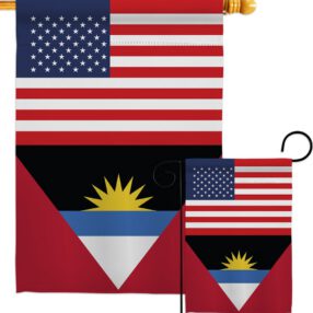 Antigua & Barbuda US Friendship - Nationality Flags of the World Vertical Impressions Decorative Flags HG140278 Made In USA