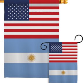 Argentina US Friendship - Nationality Flags of the World Vertical Impressions Decorative Flags HG140280 Made In USA