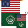 Arab League US Friendship - Nationality Flags of the World Vertical Impressions Decorative Flags HG140281 Made In USA