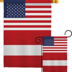 Austria US Friendship - Nationality Flags of the World Vertical Impressions Decorative Flags HG140286 Made In USA