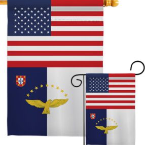 Azores US Friendship - Nationality Flags of the World Vertical Impressions Decorative Flags HG140288 Made In USA