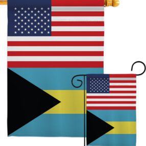 Bahamas US Friendship - Nationality Flags of the World Vertical Impressions Decorative Flags HG140289 Made In USA