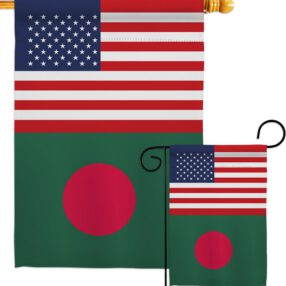 Bangladesh US Friendship - Nationality Flags of the World Vertical Impressions Decorative Flags HG140291 Made In USA