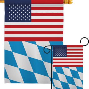 Bavaria US Friendship - Nationality Flags of the World Vertical Impressions Decorative Flags HG140294 Made In USA