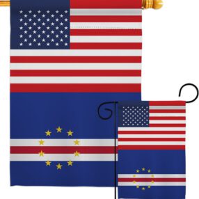 Cape Verde US Friendship - Nationality Flags of the World Vertical Impressions Decorative Flags HG140330 Made In USA