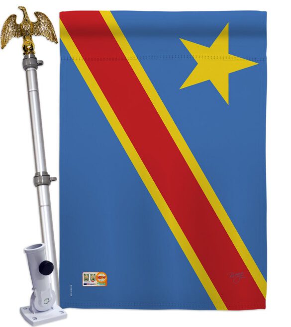 DR Congo - Nationality Flags of the World Vertical Impressions Decorative Flags HG108291 Made In USA - Image 13