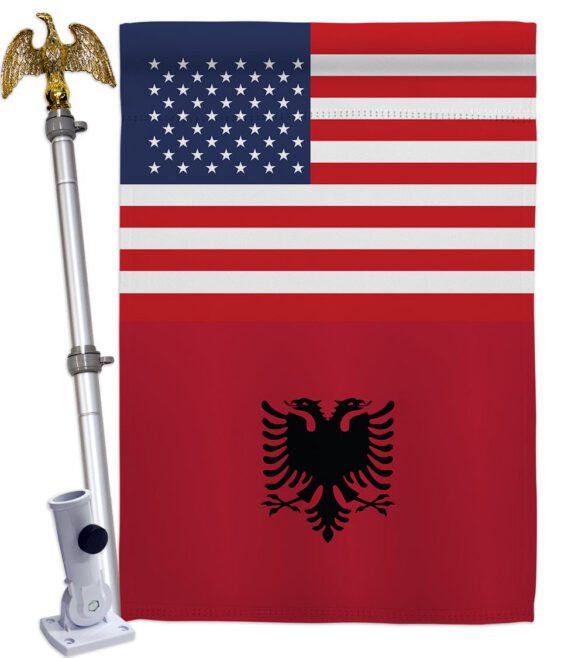 Albania US Friendship - Nationality Flags of the World Vertical Impressions Decorative Flags HG140272 Made In USA - Image 10
