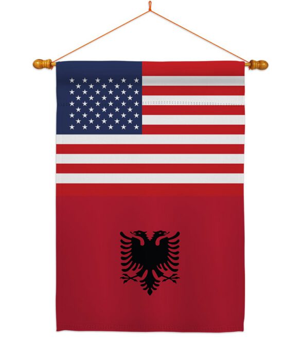 Albania US Friendship - Nationality Flags of the World Vertical Impressions Decorative Flags HG140272 Made In USA - Image 11
