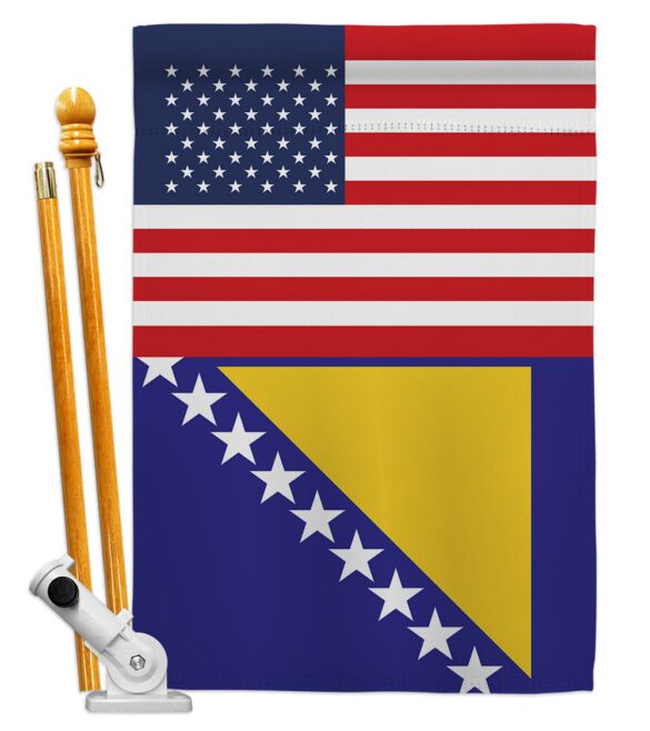 Bosnia-Herzegovina US Friendship - Nationality Flags of the World Vertical Impressions Decorative Flags HG140310 Made In USA - Image 5