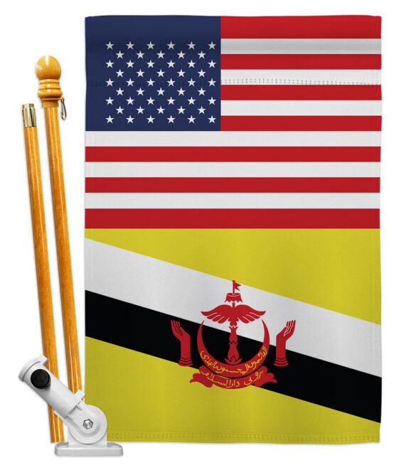 Brunei US Friendship - Nationality Flags of the World Vertical Impressions Decorative Flags HG140322 Made In USA - Image 5