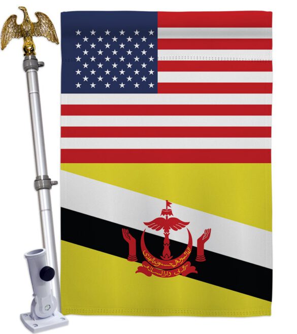 Brunei US Friendship - Nationality Flags of the World Vertical Impressions Decorative Flags HG140322 Made In USA - Image 9