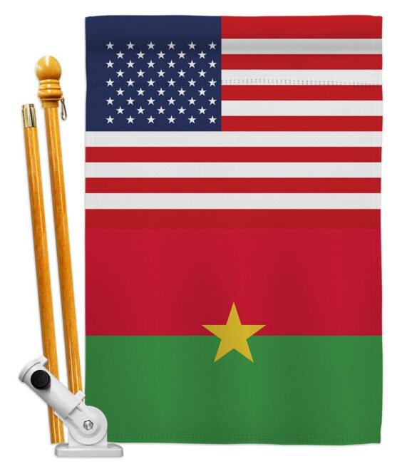 Burkina Faso US Friendship - Nationality Flags of the World Vertical Impressions Decorative Flags HG140324 Made In USA - Image 5