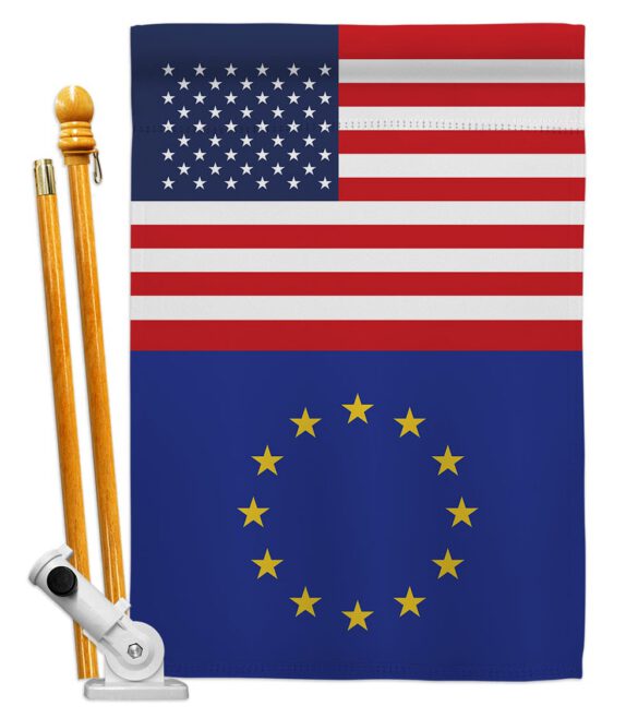 European US Friendship - Nationality Flags of the World Vertical Impressions Decorative Flags HG140373 Made In USA - Image 5
