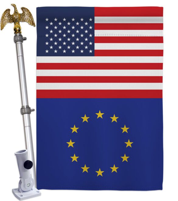 European US Friendship - Nationality Flags of the World Vertical Impressions Decorative Flags HG140373 Made In USA - Image 9
