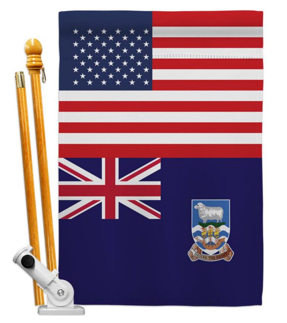 Falkland Islands US Friendship - Nationality Flags of the World Vertical Impressions Decorative Flags HG140374 Made In USA - Image 5