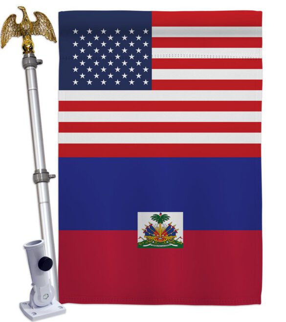 Haiti US Friendship - Nationality Flags of the World Vertical Impressions Decorative Flags HG140396 Made In USA - Image 9