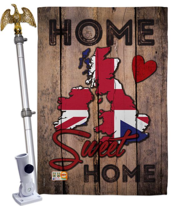 Country UK Home Sweet Home - Nationality Flags of the World Vertical Impressions Decorative Flags HG192030 Made In USA - Image 13