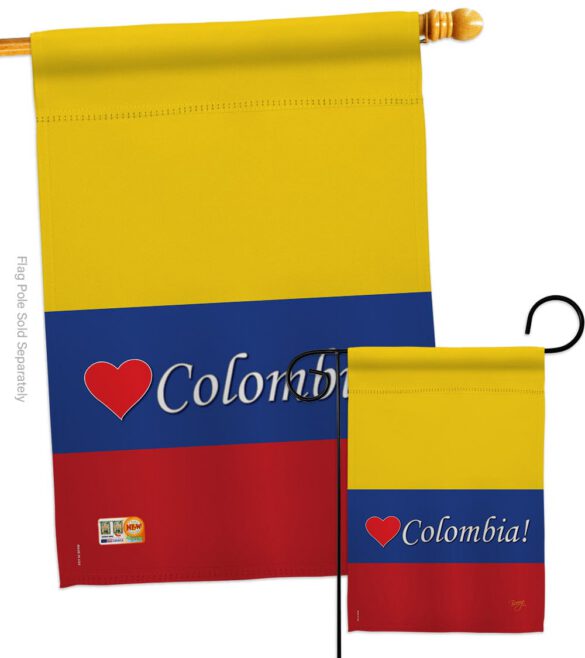 Colombia - Nationality Flags of the World Vertical Impressions Decorative Flags HG108161 Made In USA - Image 3