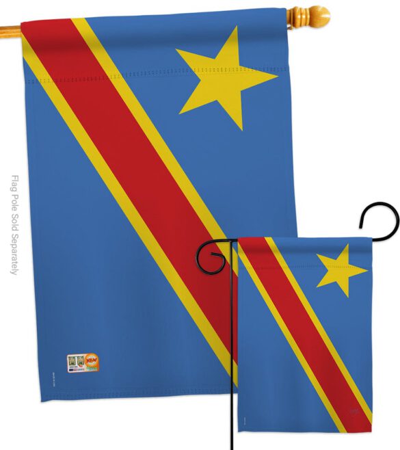 DR Congo - Nationality Flags of the World Vertical Impressions Decorative Flags HG108291 Made In USA - Image 3
