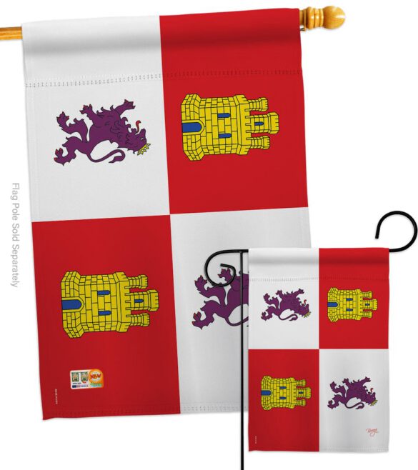 Castile and León - Nationality Flags of the World Vertical Impressions Decorative Flags HG108323 Made In USA - Image 3