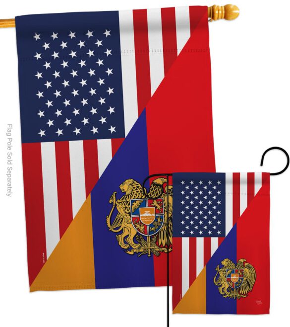 Armenia US Friendship - Nationality Flags of the World Vertical Impressions Decorative Flags HG108482 Made In USA - Image 4