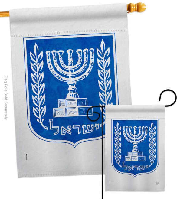 Emblem of Israel - Nationality Flags of the World Vertical Impressions Decorative Flags HG108637 Made In USA - Image 3
