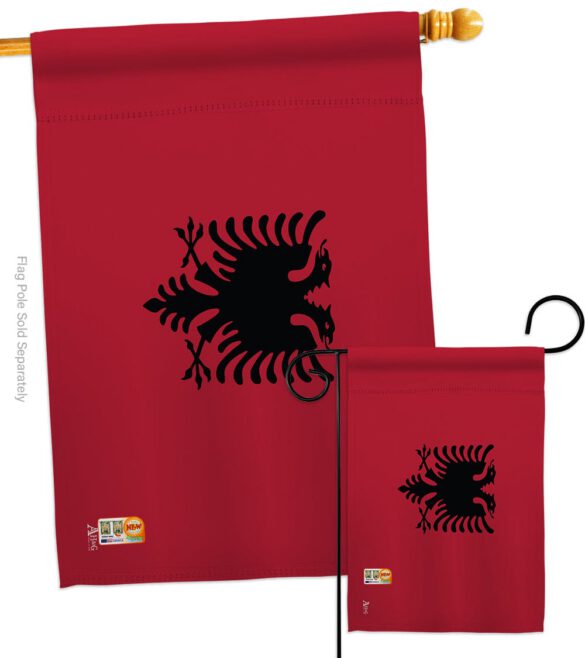 Albania - Nationality Flags of the World Vertical Impressions Decorative Flags HG140003 Made In USA - Image 4