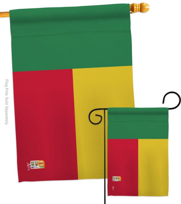 Benin - Nationality Flags of the World Vertical Impressions Decorative Flags HG140029 Made In USA - Image 3