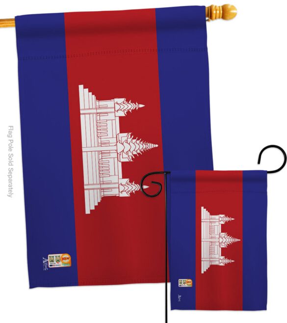 Cambodia - Nationality Flags of the World Vertical Impressions Decorative Flags HG140044 Made In USA - Image 3
