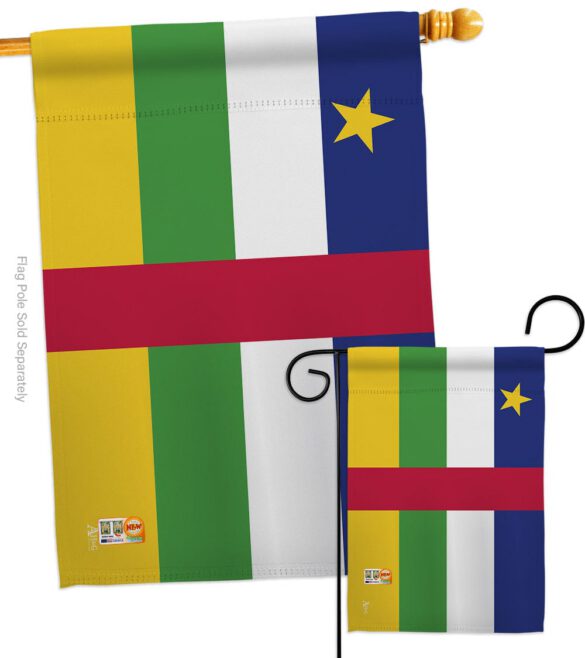 Central African Rep. - Nationality Flags of the World Vertical Impressions Decorative Flags HG140049 Made In USA - Image 3