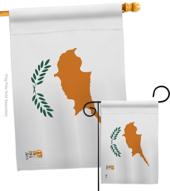 Cyprus - Nationality Flags of the World Vertical Impressions Decorative Flags HG140064 Made In USA - Image 3