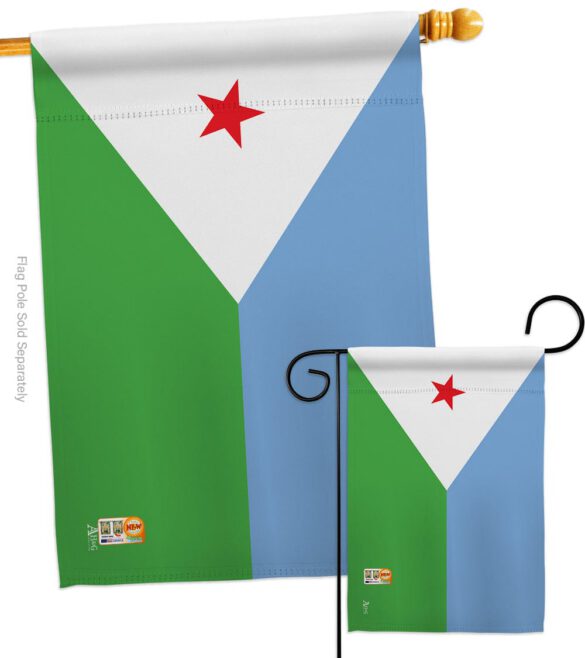 Djibouti - Nationality Flags of the World Vertical Impressions Decorative Flags HG140068 Made In USA - Image 3