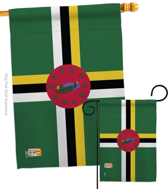 Dominica - Nationality Flags of the World Vertical Impressions Decorative Flags HG140069 Made In USA - Image 3