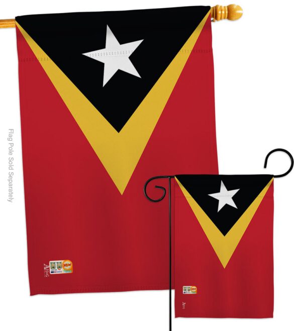East Timor - Nationality Flags of the World Vertical Impressions Decorative Flags HG140072 Made In USA - Image 3