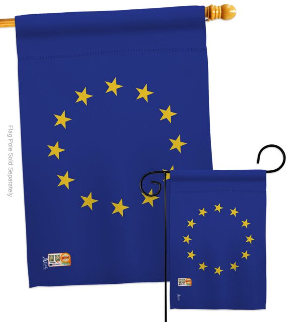 European - Nationality Flags of the World Vertical Impressions Decorative Flags HG140081 Made In USA - Image 3