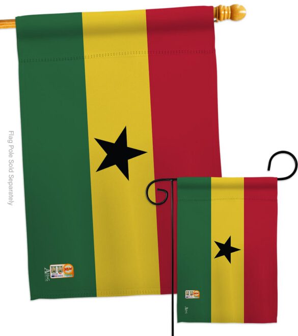 Ghana - Nationality Flags of the World Vertical Impressions Decorative Flags HG140092 Made In USA - Image 3