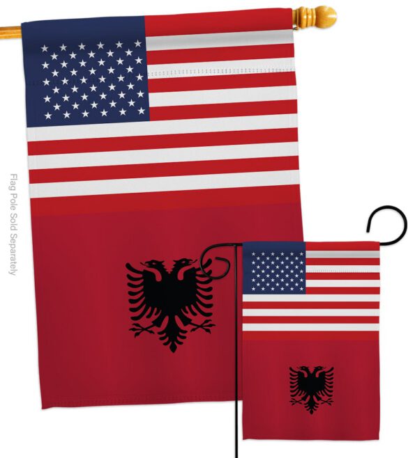 Albania US Friendship - Nationality Flags of the World Vertical Impressions Decorative Flags HG140272 Made In USA - Image 4