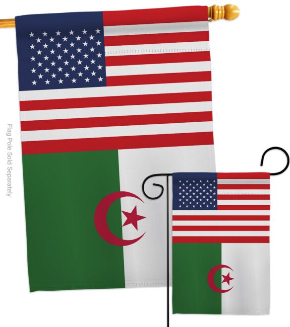 Algeria US Friendship - Nationality Flags of the World Vertical Impressions Decorative Flags HG140274 Made In USA - Image 4
