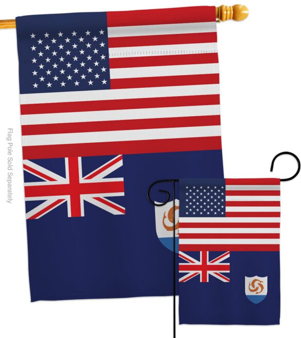 Anguilla US Friendship - Nationality Flags of the World Vertical Impressions Decorative Flags HG140277 Made In USA - Image 4