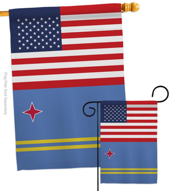 Aruba US Friendship - Nationality Flags of the World Vertical Impressions Decorative Flags HG140283 Made In USA - Image 4