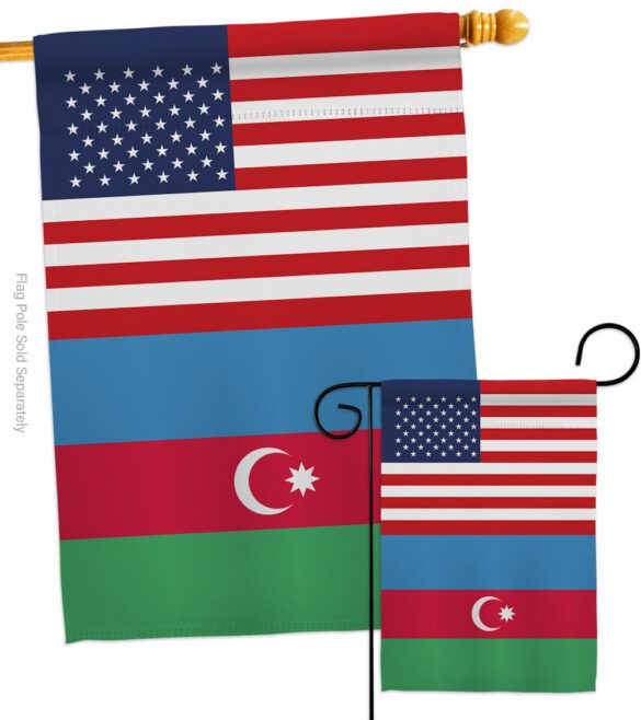 Azerbaijan US Friendship - Nationality Flags of the World Vertical Impressions Decorative Flags HG140287 Made In USA - Image 4