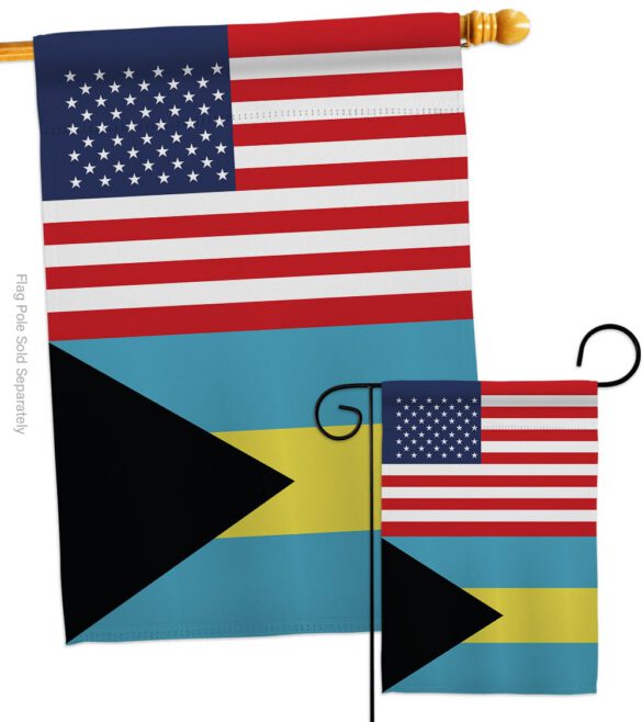 Bahamas US Friendship - Nationality Flags of the World Vertical Impressions Decorative Flags HG140289 Made In USA - Image 4